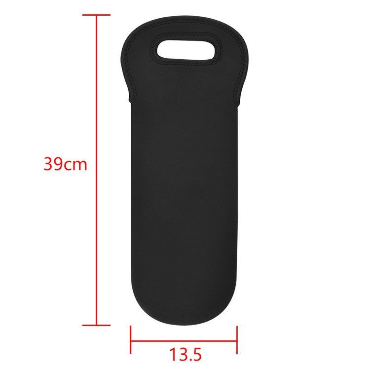 39*13,5 cm tmavomodrá/čierna neoprénová prenosná taška na víno s jednou vetvou, zahusťovací kryt na fľašu vína, držiak