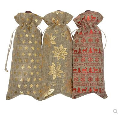 Set sticle de vin geanta de vin rosu Hot gold Craciun cerb ambalare cadou sticla de depozitare geanta sampanie orb personalizat