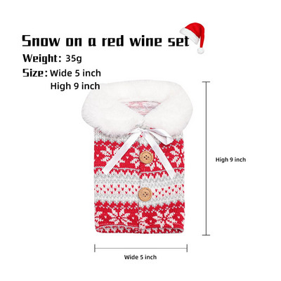 2020 m. Kalėdų vyno rinkinys Megztas briedžio snaigės vyno rinkinys Namų dekoro dekoras KAMBARIUI