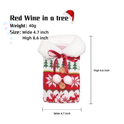 2020 m. Kalėdų vyno rinkinys Megztas briedžio snaigės vyno rinkinys Namų dekoro dekoras KAMBARIUI