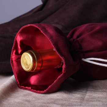 35x16cm многоцветна памучна бродерия винена чанта за шампанско, капак за бутилка вино