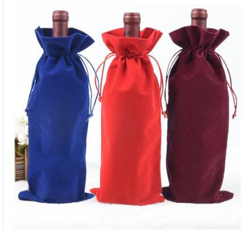 Торба за вино от фланелен лъч Сватбена торба за вино Чанта за щора за червено вино Персонализируем печат