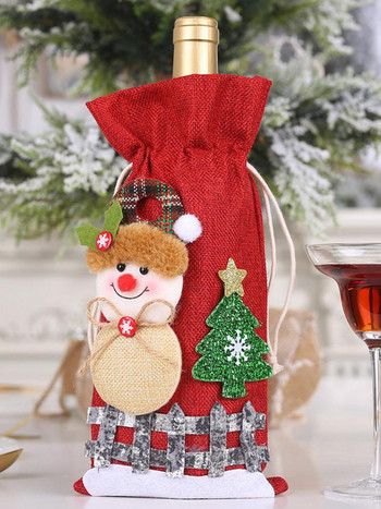 „10 бр Коледни капаци за бутилки червено вино Чанта Коледни декорации за дома Шампанско Спално бельо Празничен Дядо Коледа Номер на модела“