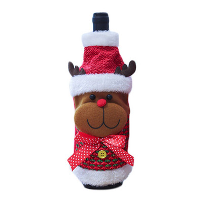 "10 ks vianočných krytov na fľaše červeného vína, vianočných dekorácií na domáce šampanské, ľanové sviatočné dekorácie, číslo modelu Santa Claus"