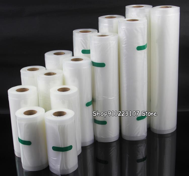 5 ritiniai / 2 ritinėliai, virtuvės maisto vakuuminiai maišeliai, maišeliai, skirti vakuuminiam sandarikliui laikyti 12+15+20+25+28cm*500cm