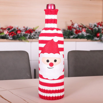 κόκκινο μπουκάλι κρασιού τσάντα κρασιού μανίκι χιονάνθρωπος Πλεκτή τσάντα κρασιού διακόσμηση μπουκαλιού Χριστουγεννιάτικα στολίδια σαμπάνιας πάνινη τσάντα wine bar