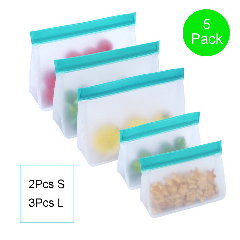 PEVA úložné vrecko na potraviny, vylepšené nepriepustné horné stojace opakovane použiteľné mraziace sendvičové zipsovacie silikónové vrecko