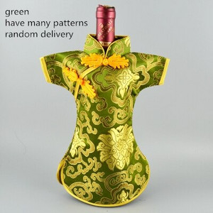 10 ks luxusných čínskych šiat z hodvábneho brokátu, kryty na fľaše vína, vrecko na prach 750 ml, baliace vrecká, vianočné dekorácie na svadobný stôl