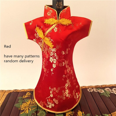10 ks luxusných čínskych šiat z hodvábneho brokátu, kryty na fľaše vína, vrecko na prach 750 ml, baliace vrecká, vianočné dekorácie na svadobný stôl