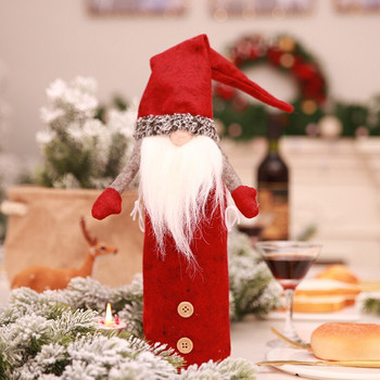 2021 Коледно парти Капак за бутилка вино Marry Christmas Wine Bottle Cover Decor Дядо Коледа Калъфи за бутилка Нова година Домашна декорация на маса