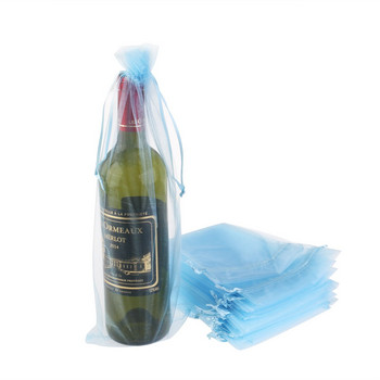 20 τμχ κάλυμμα για μπουκάλι κρασιού Sheer Organza Τσάντες δώρου από τούλι διάφανο κόκκινο κρασί συσκευασία γιορτινή διακόσμηση δείπνου