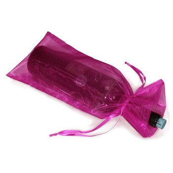 20 бр. Sheer Organza Wine Bottle Cover Wrap Подаръчни торбички тюл прозрачна чанта за опаковане на червено вино Празнична украса за вечеря