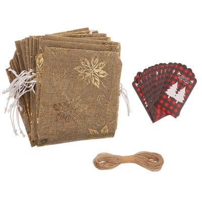 Set de pungi cadou buchet de șampanie, etichetă de ștanțare la cald, pungă de vin, capac pentru sticla de vin de Crăciun, set de pungi pentru sticlă de vin, curea