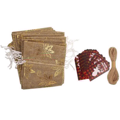 Set de pungi cadou buchet de șampanie, etichetă de ștanțare la cald, pungă de vin, capac pentru sticla de vin de Crăciun, set de pungi pentru sticlă de vin, curea