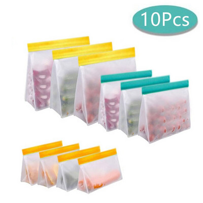 Pungi reutilizabile pentru congelator de prânz Saci de depozitare a alimentelor în picioare Organizator de bucătărie Saci de păstrare în stare proaspătă Saci de depozitare din silicon