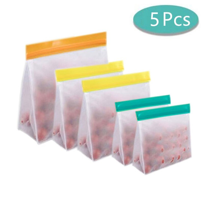 Pungi reutilizabile pentru congelator de prânz Saci de depozitare a alimentelor în picioare Organizator de bucătărie Saci de păstrare în stare proaspătă Saci de depozitare din silicon