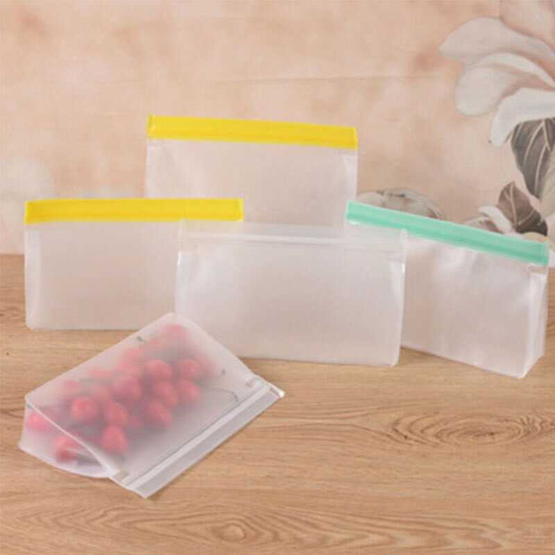Pungi reutilizabile pentru congelator de prânz Saci de depozitare a alimentelor în picioare Organizator de bucătărie Saci de păstrare în stare proaspătă Saci de depozitare din silicon