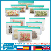 BEEMAN 12 ks silikónové vrecko na zips PEVA silikónové nádoby na skladovanie potravín nepriepustné opakovane použiteľné uzatváracie vrecko čerstvé vrecko na skladovanie potravín