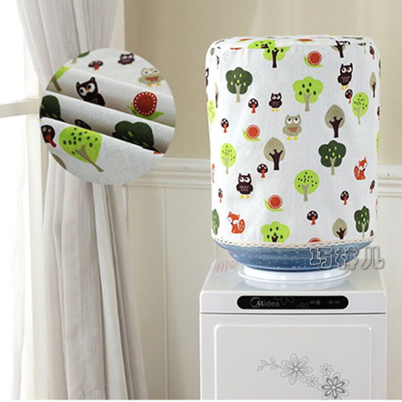 Dozator de apă imprimat pastoral Husă de praf din bumbac și in Carcasă cu fântână de băut creativă florală