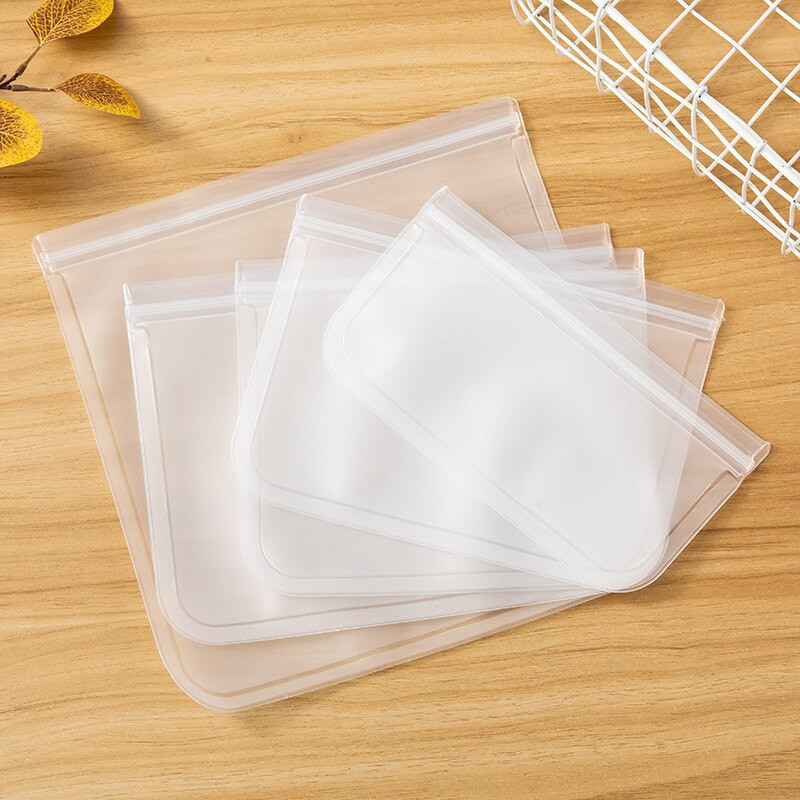 5/10 ks opakovane použiteľných vreciek na potraviny so zipsom, PEVA plastové úložné vrecká, nepriepustné nádoby na potraviny, čerstvé vrecko so zipsom, kuchynský organizér