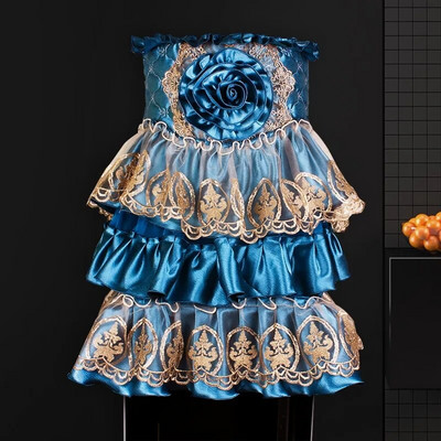 Dávkovač vody s čipkovanou gázou v európskom štýle, kryt proti prachu pre domácnosť, vertikálny dávkovač vody s objemom 18,9 l, sada krytov na vedro