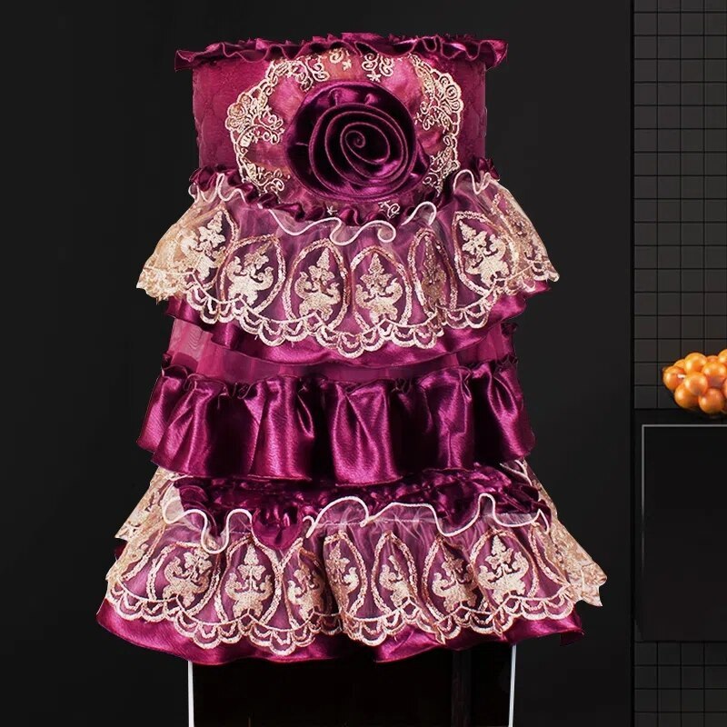 Dávkovač vody s čipkovanou gázou v európskom štýle, kryt proti prachu pre domácnosť, vertikálny dávkovač vody s objemom 18,9 l, sada krytov na vedro