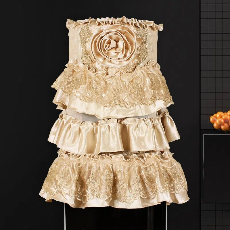 Dávkovač vody s čipkovanou gázou v európskom štýle, kryt proti prachu pre domácnosť, vertikálny dávkovač vody s objemom 18,9 l, sada krytov na vedro