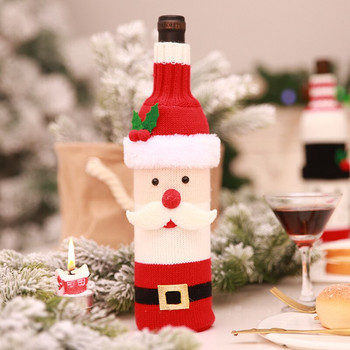 Χριστουγεννιάτικο μπουκάλι κρασιού χιονάνθρωπος Πρακτικό υφαντό κάλυμμα μπουκαλιού κρασιού Άγιος Βασίλης Οικογενειακό Τραπεζαρία Τσάντα κρασιού Στολίδι για πάρτι για το σπίτι