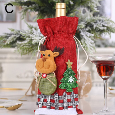 Vianočný obal na fľašu vína Veselá vianočná dekorácia Sviatočná Santa Claus fľaša šampanského Vianočné dekorácie do domácnosti