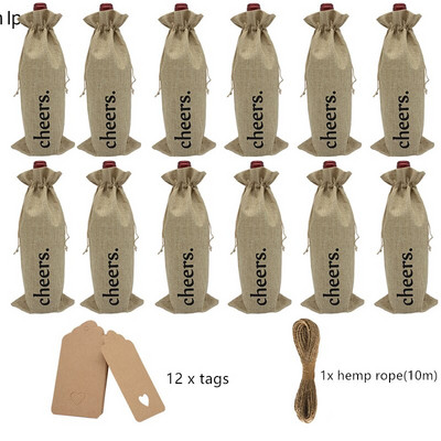 12 ks vrecko na fľaše vína so sťahovacou šnúrkou, kryty fliaš, opakovane použiteľné balenie fliaš, darčekové balenie, tašky na víno