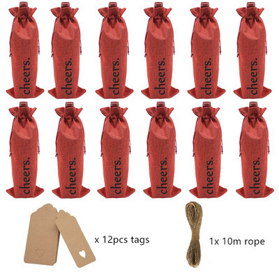 12 ks vrecko na fľaše vína so sťahovacou šnúrkou, kryty fliaš, opakovane použiteľné balenie fliaš, darčekové balenie, tašky na víno