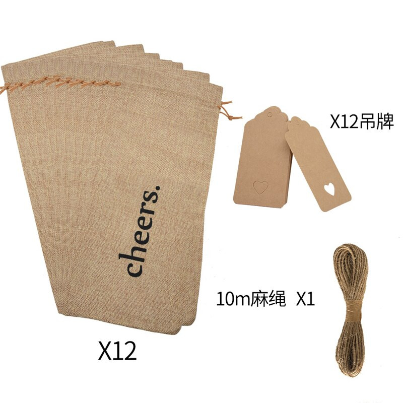 12 ks vrecko na fľaše vína so sťahovacou šnúrkou, kryty fliaš, opakovane použiteľné balenie fliaš, darčekové balenie, tašky na víno