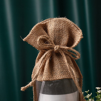 14x30cm мрежести торбички за вино Калъфи за бутилки шампанско Подарък Опаковка за сушени плодове Чанта с шнурове Декорация за сватбено парти Аксесоари за дома