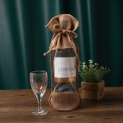 14x30cm Mesh Wine Bags Champagne Bottle Covers Gift Dried Fruit Packing Drawstring Bag Wedding Party Decoration Home Accessories