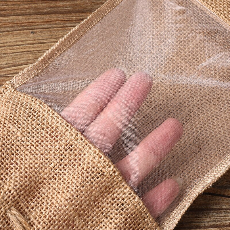 14x30cm võrgust veinikotid Šampanjapudeli kaaned Kingitus kuivatatud puuviljade pakkimine Pingutusnööriga kott Pulmapeo kaunistus Kodutarvikud