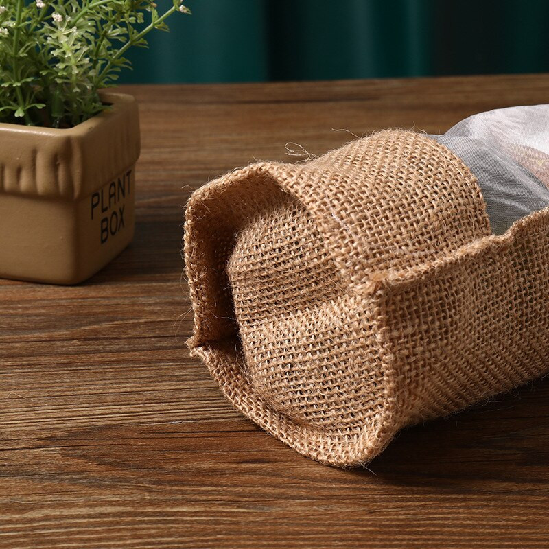 14x30cm võrgust veinikotid Šampanjapudeli kaaned Kingitus kuivatatud puuviljade pakkimine Pingutusnööriga kott Pulmapeo kaunistus Kodutarvikud