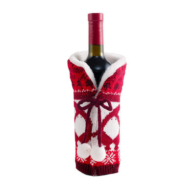 Σετ Χριστουγεννιάτικη Τσάντα Κρασιού Atmosphere Χριστουγεννιάτικη Διακόσμηση Wine Home Πλεκτό Γιορτινό Σετ Χρωματιστά Πλαστικά ποτήρια κρασιού με στέλεχος