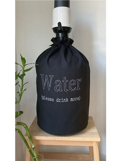 Odolný štýlový dizajn, čierny krémový ľanový kryt na demižón s riasiacim zariadením, kryt na demižón v kuchynskom dizajne, kryt na nádobu na vodu, kryt na dávkovač vody, sklenený demižón, ochranný, jutová látka, dekoračná slamená látka