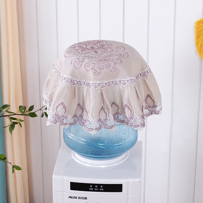 Vandens dozatoriaus dangteliai Nėriniai Dulkių nepraleidžiantys dangteliai Buitinė virtuvė kambario apdaila Korėjietiško stiliaus elektrinis ventiliatorius stalinių lempų dangteliai