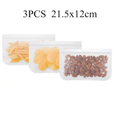 10 ks/sada silikónových vreciek na potraviny, opakovane použiteľné vrecko na uchovávanie čerstvosti ovocia a zeleniny, uzavreté vrecko, nepriepustné vrecko na skladovanie potravín so zipsom