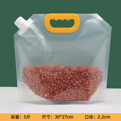 10 kusov zrna, vlhkosť odolné uzavreté vrecko, hmyzu odolné priehľadné zahustené vrecko na skladovanie ryže s orechmi a tryskou