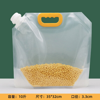 10 kusov zrna, vlhkosť odolné uzavreté vrecko, hmyzu odolné priehľadné zahustené vrecko na skladovanie ryže s orechmi a tryskou