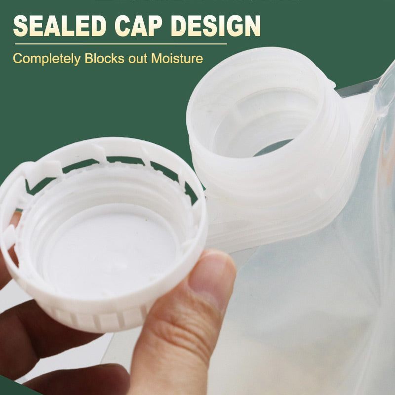 10 kusov zrna, vlhkosť odolné uzavreté vrecko, hmyzu odolné priehľadné zahustené vrecko na skladovanie ryže s orechmi a tryskou