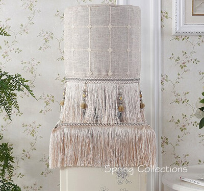 1 sada/veľa 28*40cm kryt na prach, módny mäkký bavlnený a ľanový kryt so strapcovou čipkou, umelecký dávkovač vody, kryt na prach, vedro