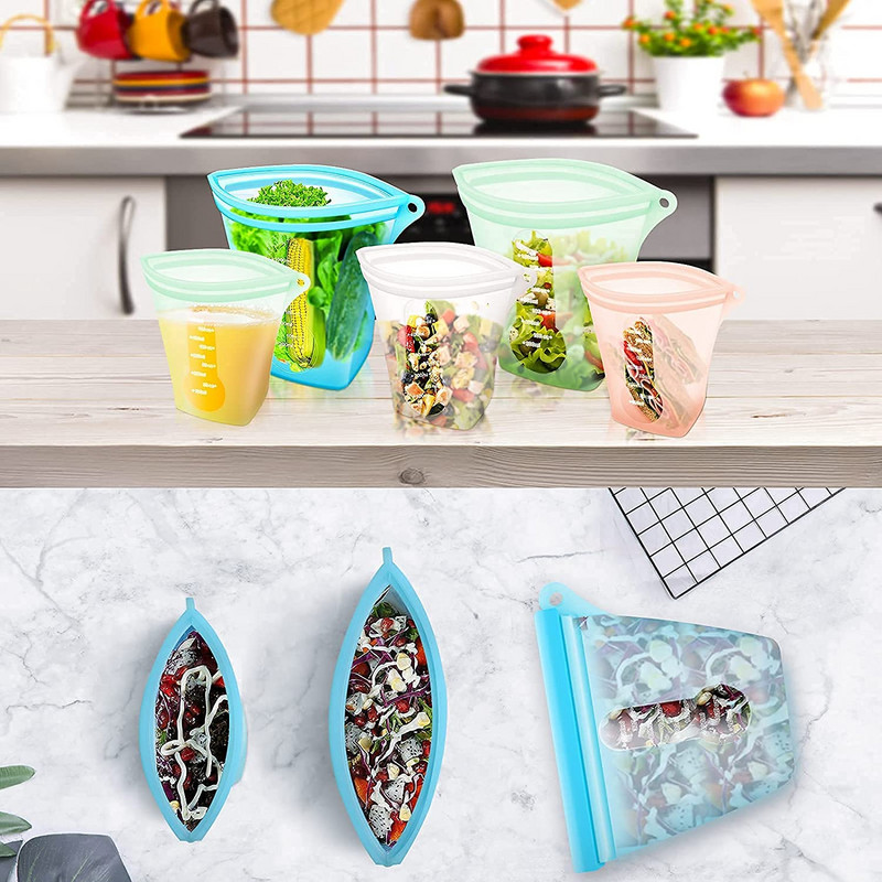 Silikonska vrećica za pohranu Vrećica za višekratnu upotrebu svježe hrane Kuhinjski hladnjak Voće Povrće Meso Vreća za pohranu u hladnjaku