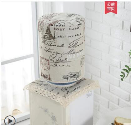 Kryt na fontánku na pitnú vodu z bavlny a ľanu, prachový kryt, pastorálny štýl, 2-dielny moderný minimalistický kryt na vedro