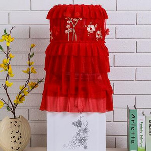 Το νέο κάλυμμα νερού δύο τεμαχίων κάλυμμα σκόνης οικιακού σαλονιού Κορεατικού ευρωπαϊκού στυλ ύφασμα δαντέλας κάθετο βαρέλι κόκκινο