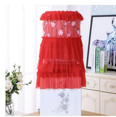 Το νέο κάλυμμα νερού δύο τεμαχίων κάλυμμα σκόνης οικιακού σαλονιού Κορεατικού ευρωπαϊκού στυλ ύφασμα δαντέλας κάθετο βαρέλι κόκκινο