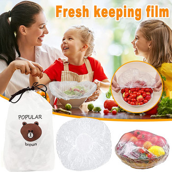 100Pcs Fresh Keeping Bags Thicken Food Cover Επαναχρησιμοποιήσιμα καλύμματα μπολ Ελαστικά καπάκια για δοχεία τροφίμων Ελαστικά καλύμματα αποθήκευσης τροφίμων