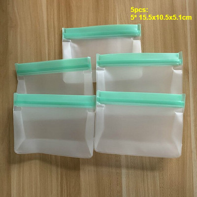 Saci reutilizabile pentru depozitarea alimentelor Saci PEVA cu fermoar Saci pentru gustare Saci pentru sandvici Saci pentru congelator rezistent la scurgeri pentru bucatarie Carne Fructe Legume Prânz